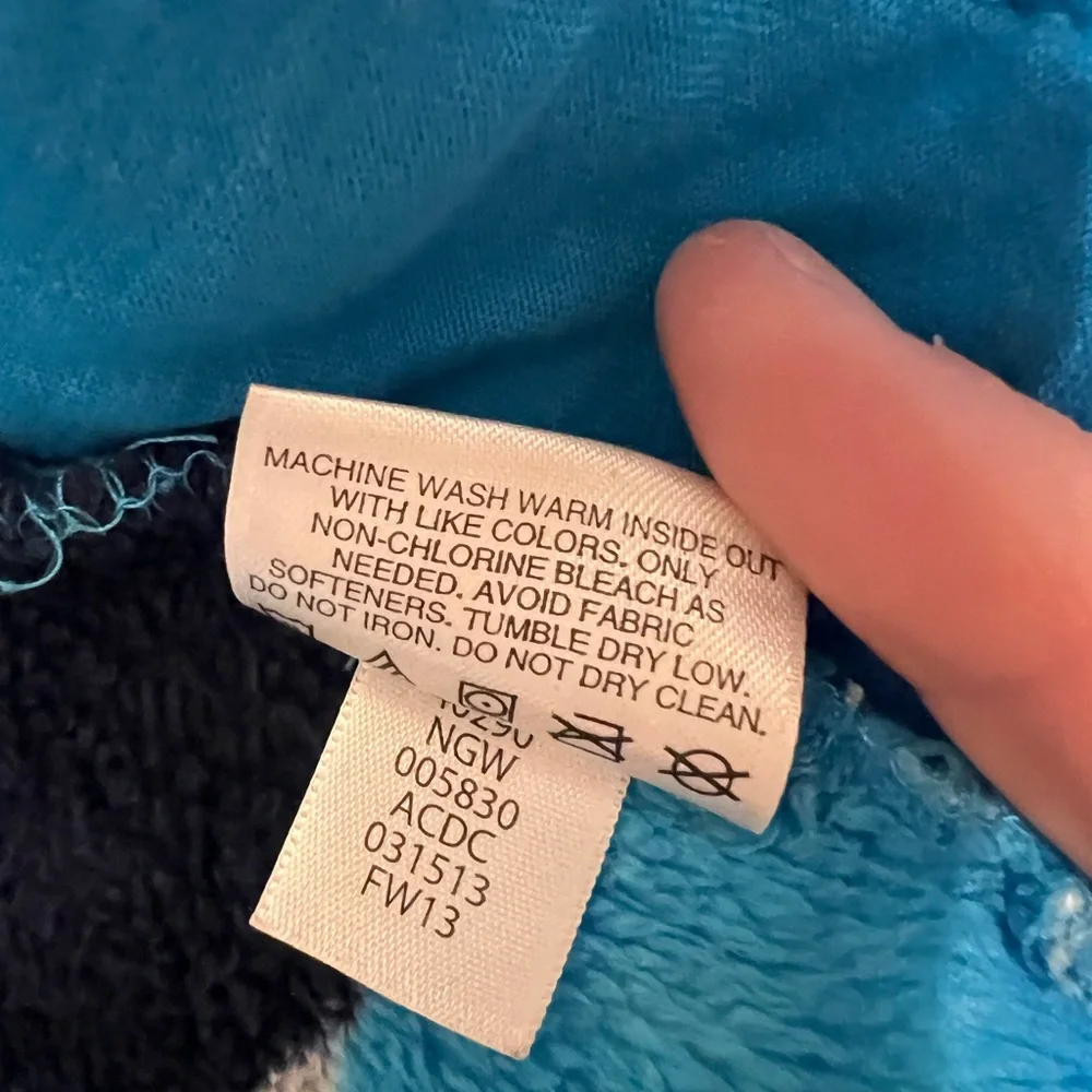 Hanna Andersson Plush Blue and Black Polka Dot fleece jacket - Picture 5 of 15